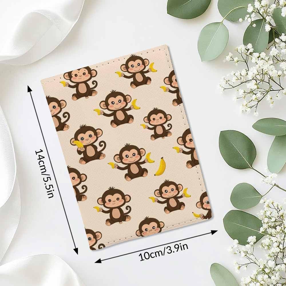 Penguins Passport Holder for Travel Childish Animal and Stars PU Leather Passport Cover Wallet Cute Passport Card Holder for Women and Men
