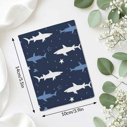 Penguins Passport Holder for Travel Childish Animal and Stars PU Leather Passport Cover Wallet Cute Passport Card Holder for Women and Men