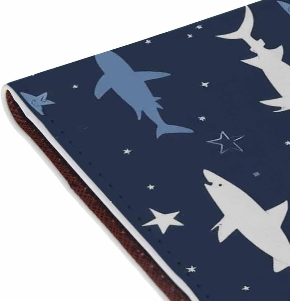 Penguins Passport Holder for Travel Childish Animal and Stars PU Leather Passport Cover Wallet Cute Passport Card Holder for Women and Men