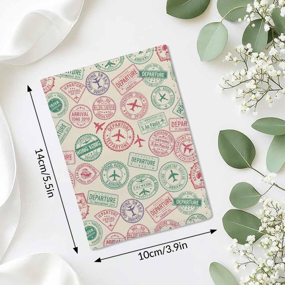 Penguins Passport Holder for Travel Childish Animal and Stars PU Leather Passport Cover Wallet Cute Passport Card Holder for Women and Men