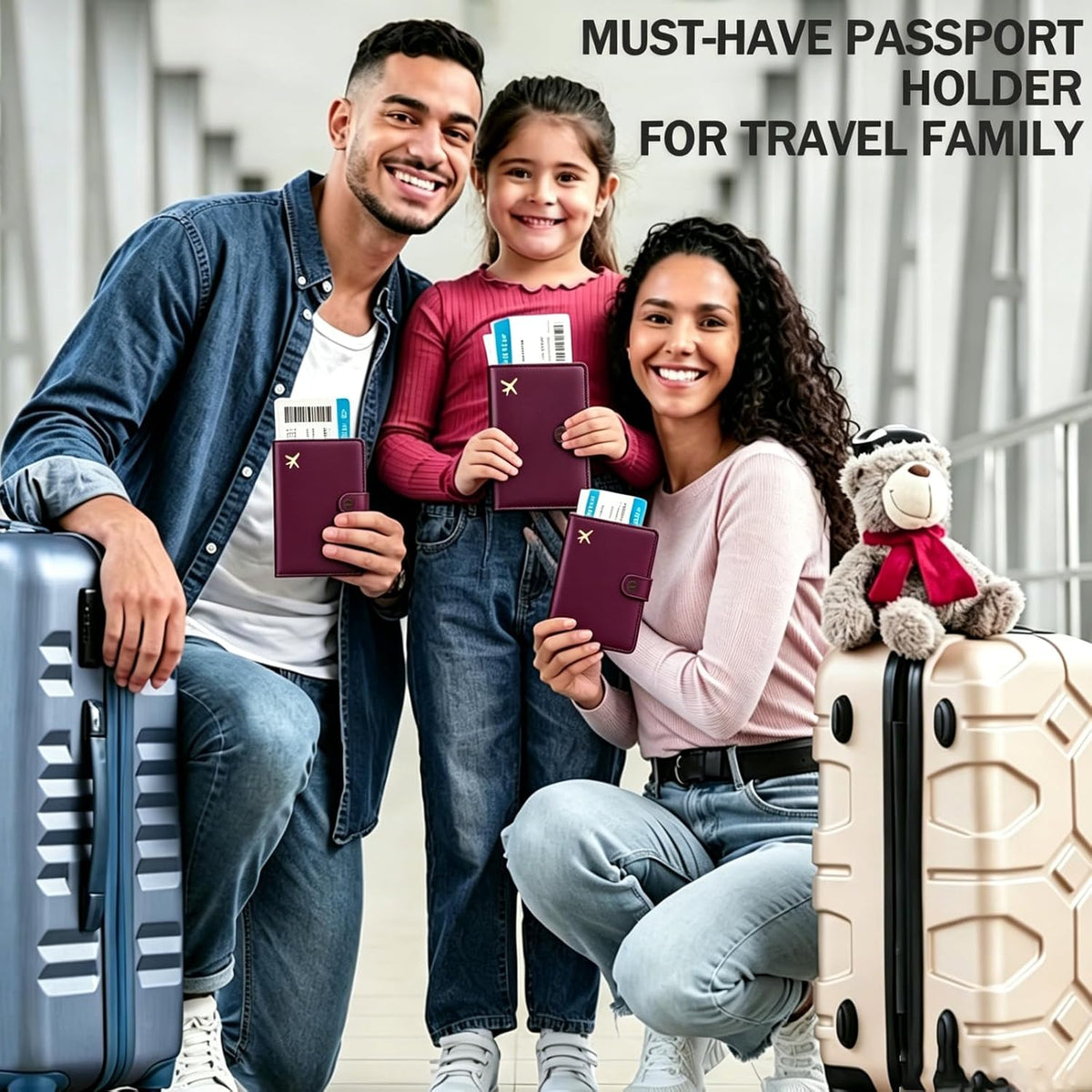Passport Holder RFID Blocking Travel Wallet, Dusty Pink | Passport Cover with Multiple Card Slots, Water-Resistant & Easy-Carry, Must-Have Travel Accessory for Men & Women.