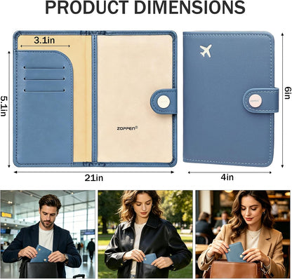 Passport Holder RFID Blocking Travel Wallet, Dusty Pink | Passport Cover with Multiple Card Slots, Water-Resistant & Easy-Carry, Must-Have Travel Accessory for Men & Women.