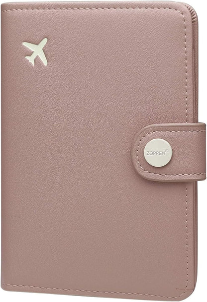 Passport Holder RFID Blocking Travel Wallet, Dusty Pink | Passport Cover with Multiple Card Slots, Water-Resistant & Easy-Carry, Must-Have Travel Accessory for Men & Women.