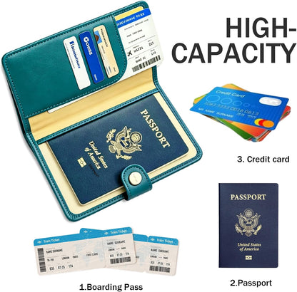 Passport Holder RFID Blocking Travel Wallet, Dusty Pink | Passport Cover with Multiple Card Slots, Water-Resistant & Easy-Carry, Must-Have Travel Accessory for Men & Women.