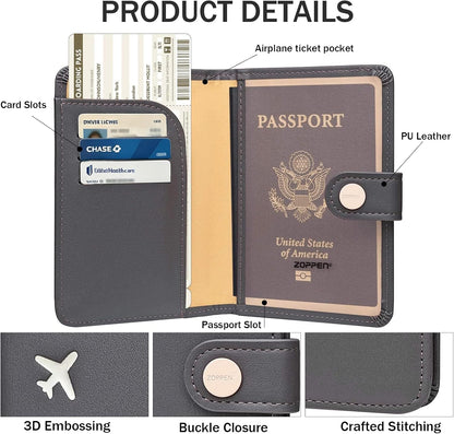 Passport Holder RFID Blocking Travel Wallet, Dusty Pink | Passport Cover with Multiple Card Slots, Water-Resistant & Easy-Carry, Must-Have Travel Accessory for Men & Women.