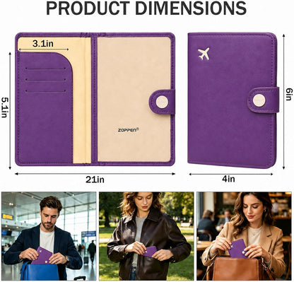 Passport Holder RFID Blocking Travel Wallet, Dusty Pink | Passport Cover with Multiple Card Slots, Water-Resistant & Easy-Carry, Must-Have Travel Accessory for Men & Women.