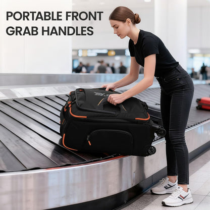 22" Luggage, Softside Suitcase w/Double Spinner Wheels, Waterproof,Lightweight Rolling Suitcases for Men/Women（Green,22in）