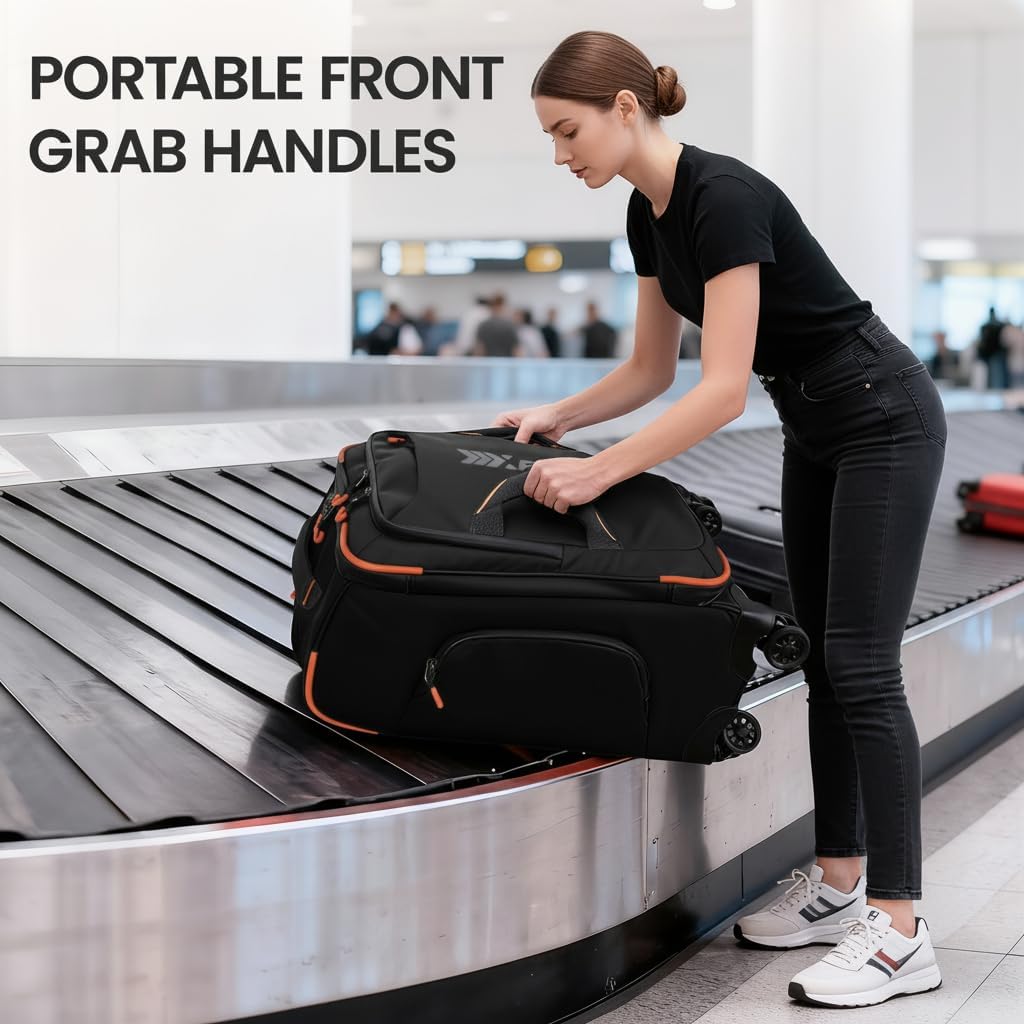 22" Luggage, Softside Suitcase w/Double Spinner Wheels, Waterproof,Lightweight Rolling Suitcases for Men/Women（Green,22in）