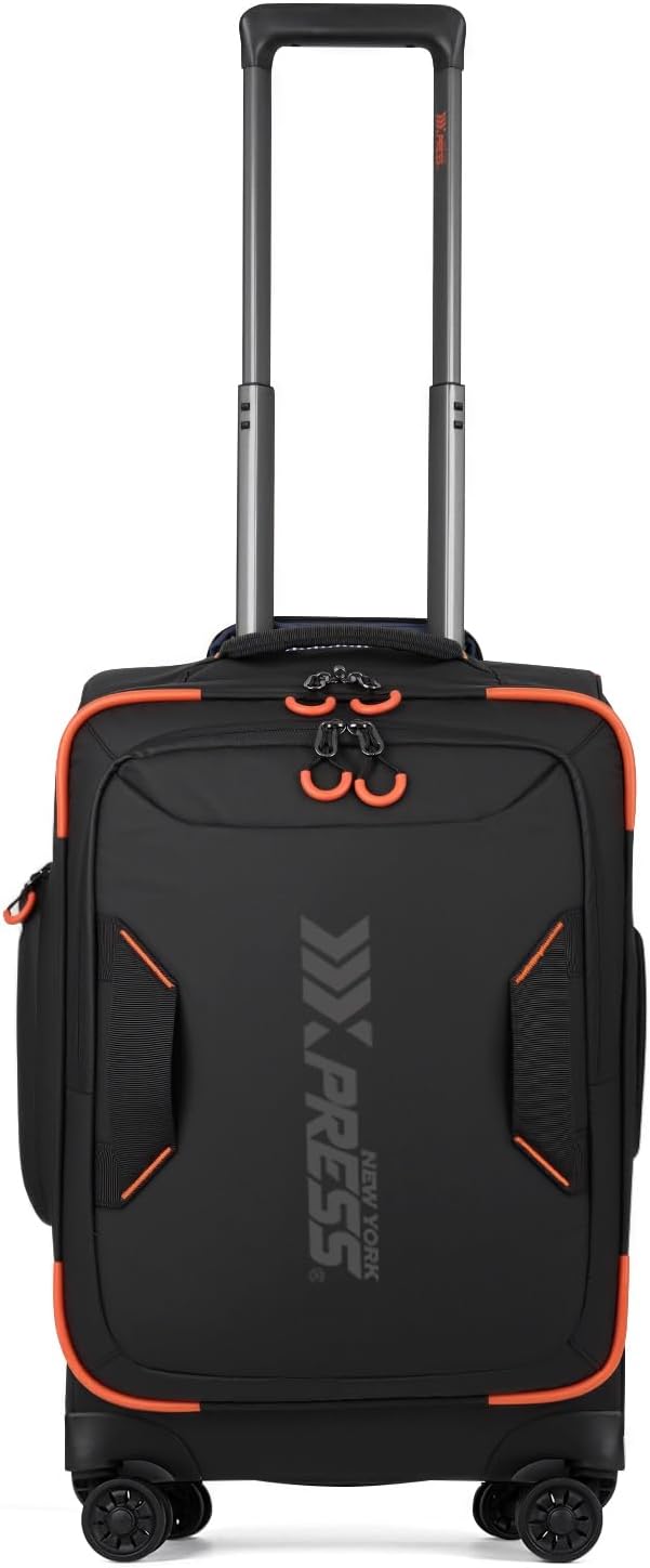 22" Luggage, Softside Suitcase w/Double Spinner Wheels, Waterproof,Lightweight Rolling Suitcases for Men/Women（Green,22in）