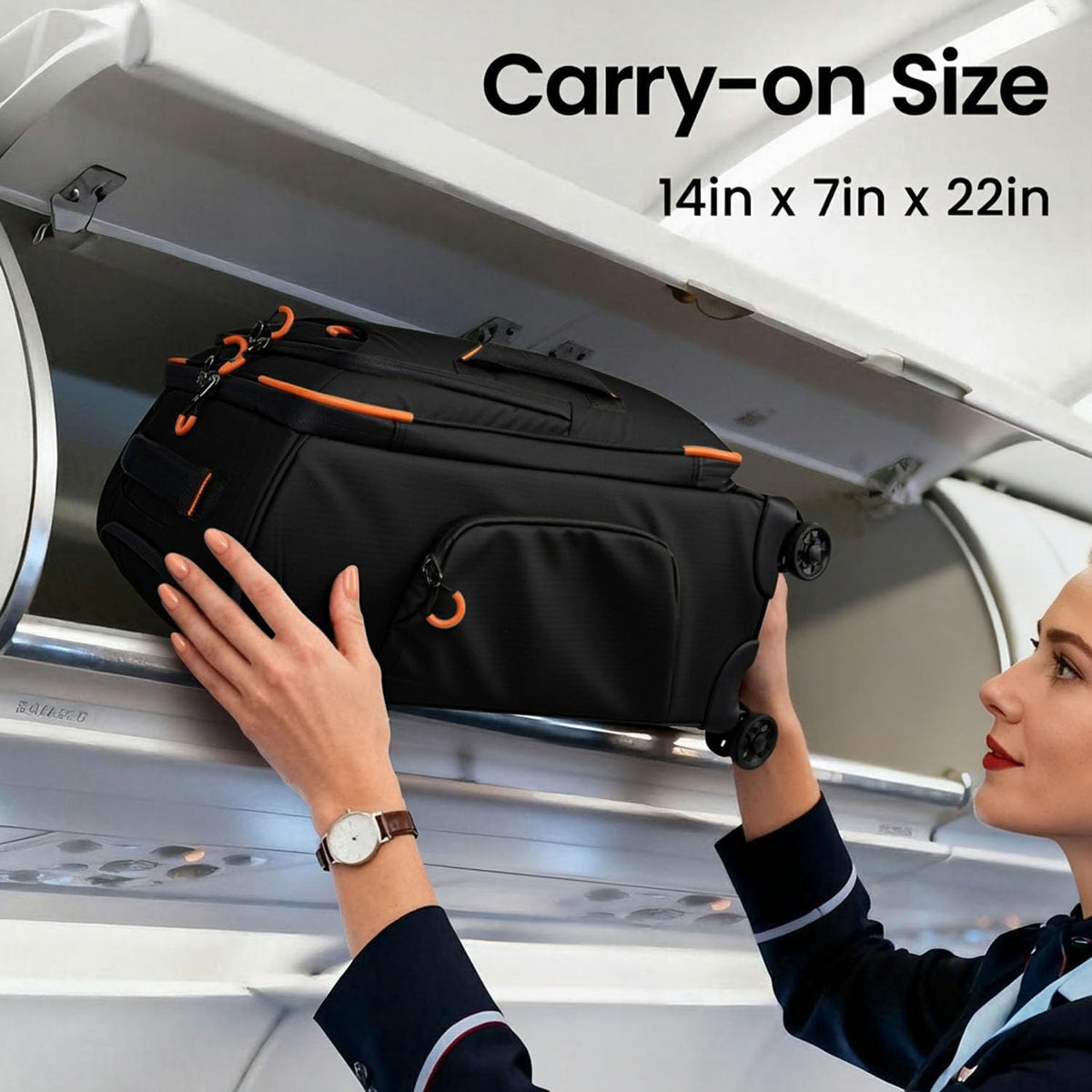 22" Luggage, Softside Suitcase w/Double Spinner Wheels, Waterproof,Lightweight Rolling Suitcases for Men/Women（Green,22in）