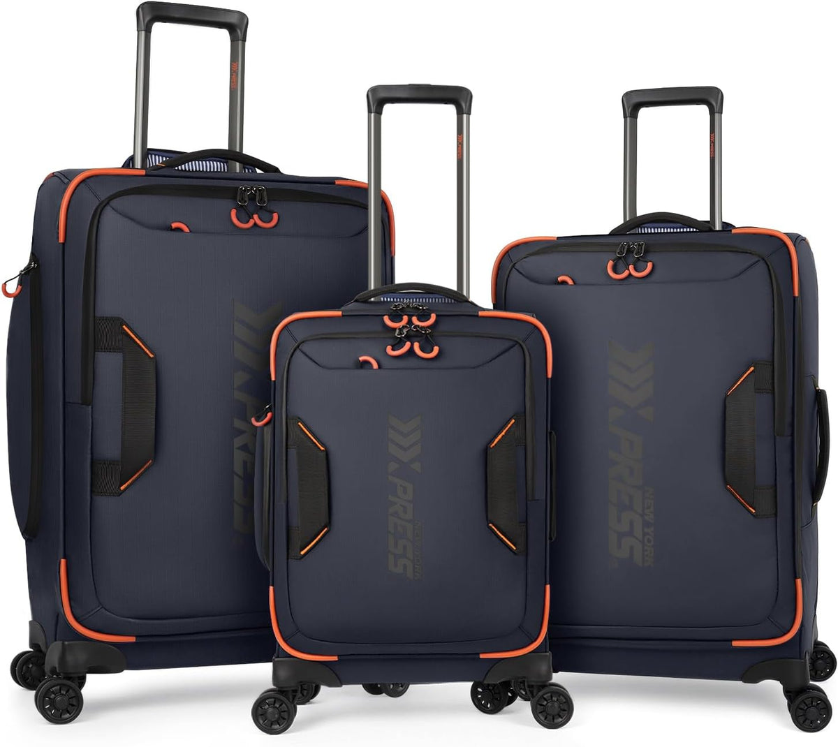 22" Luggage, Softside Suitcase w/Double Spinner Wheels, Waterproof,Lightweight Rolling Suitcases for Men/Women（Green,22in）