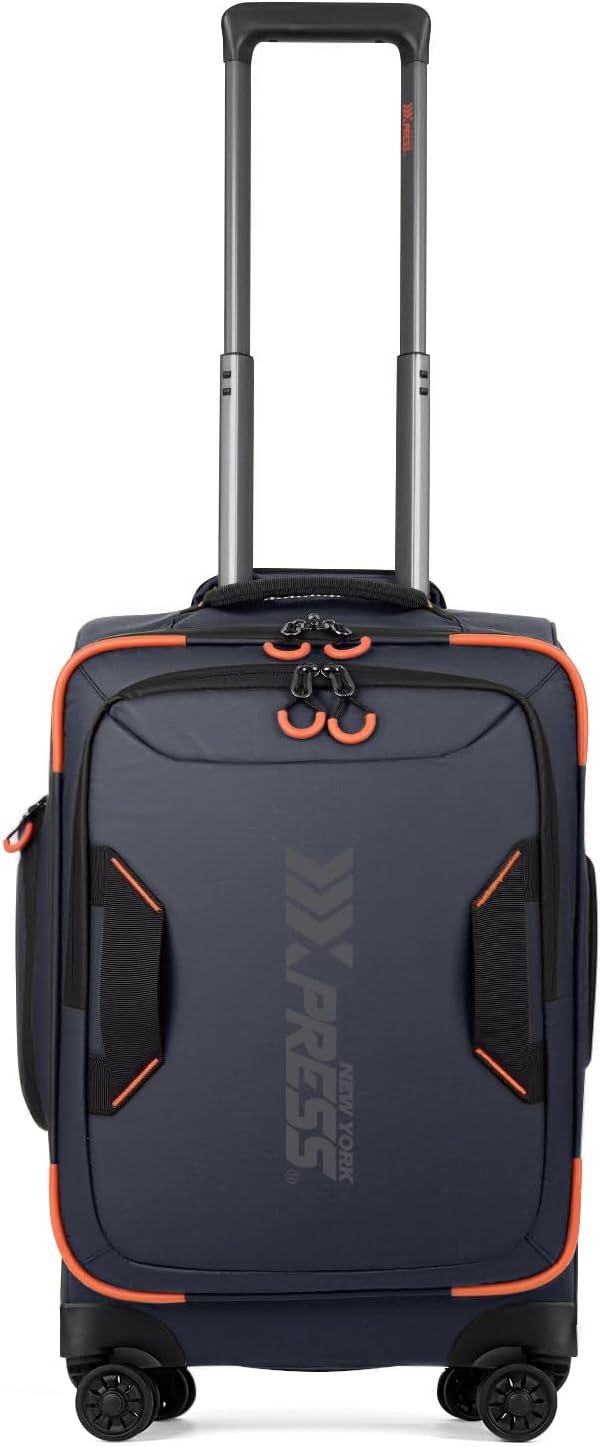 22" Luggage, Softside Suitcase w/Double Spinner Wheels, Waterproof,Lightweight Rolling Suitcases for Men/Women（Green,22in）