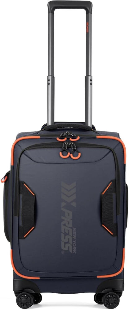 22" Luggage, Softside Suitcase w/Double Spinner Wheels, Waterproof,Lightweight Rolling Suitcases for Men/Women（Green,22in）
