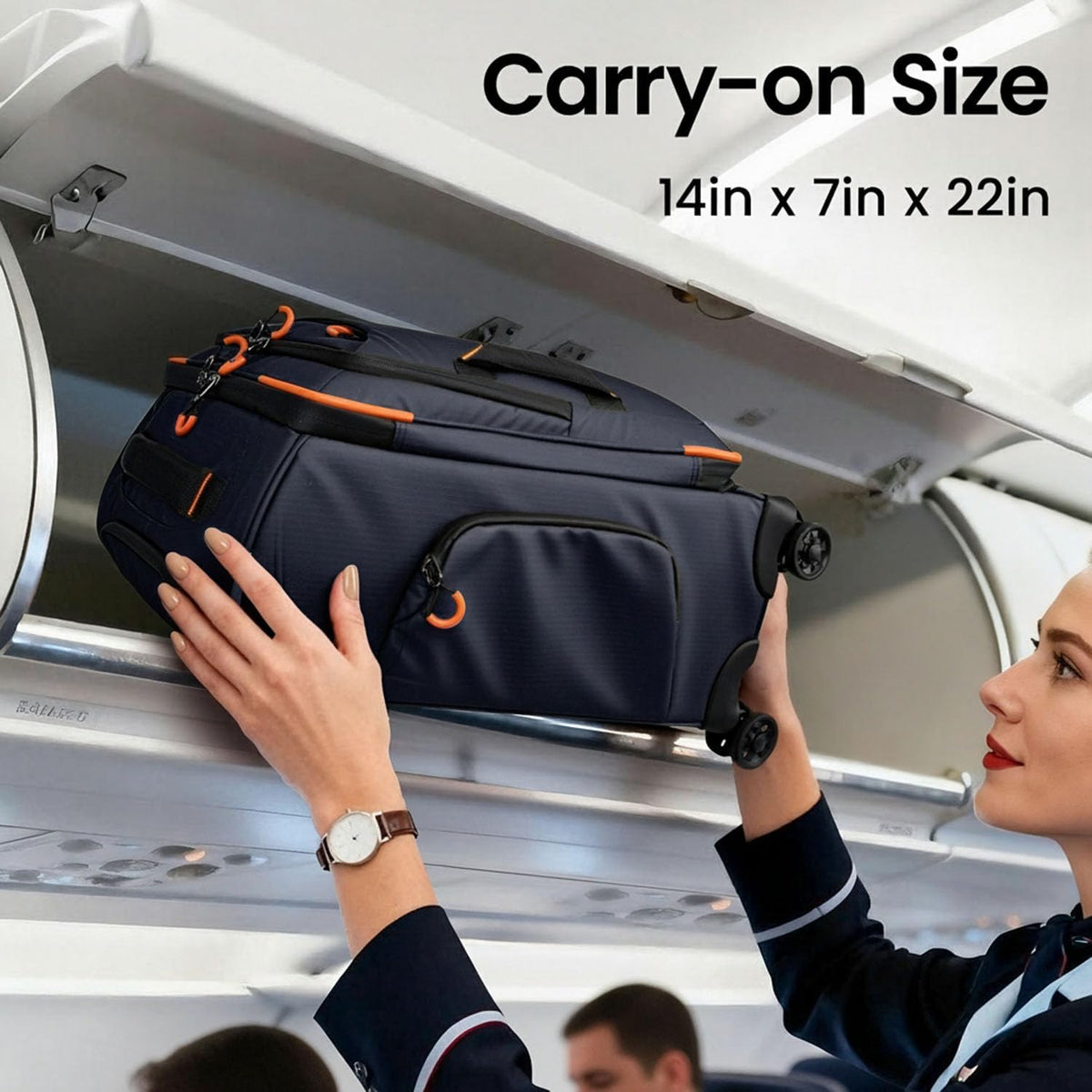 22" Luggage, Softside Suitcase w/Double Spinner Wheels, Waterproof,Lightweight Rolling Suitcases for Men/Women（Green,22in）