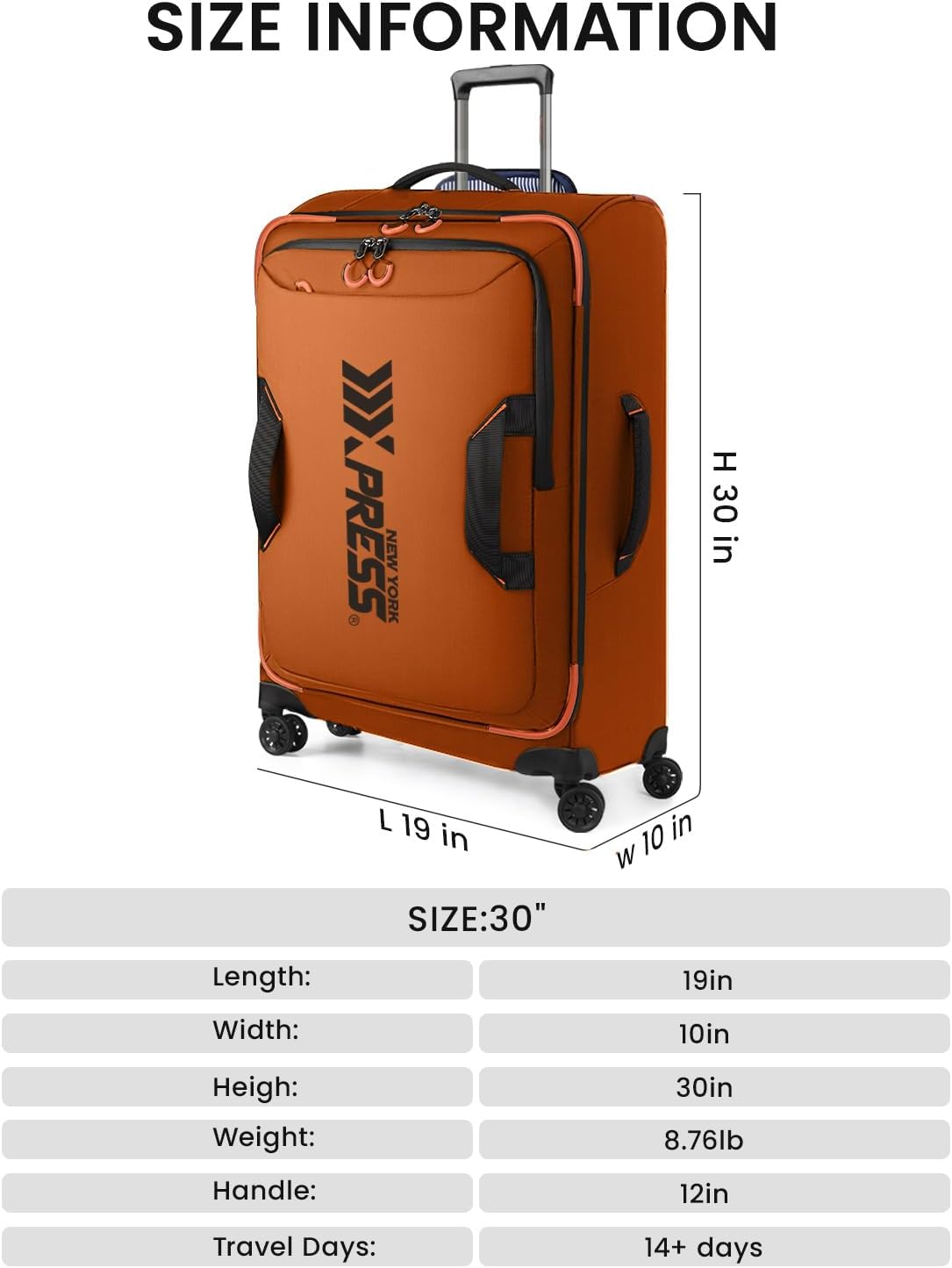 22" Luggage, Softside Suitcase w/Double Spinner Wheels, Waterproof,Lightweight Rolling Suitcases for Men/Women（Green,22in）