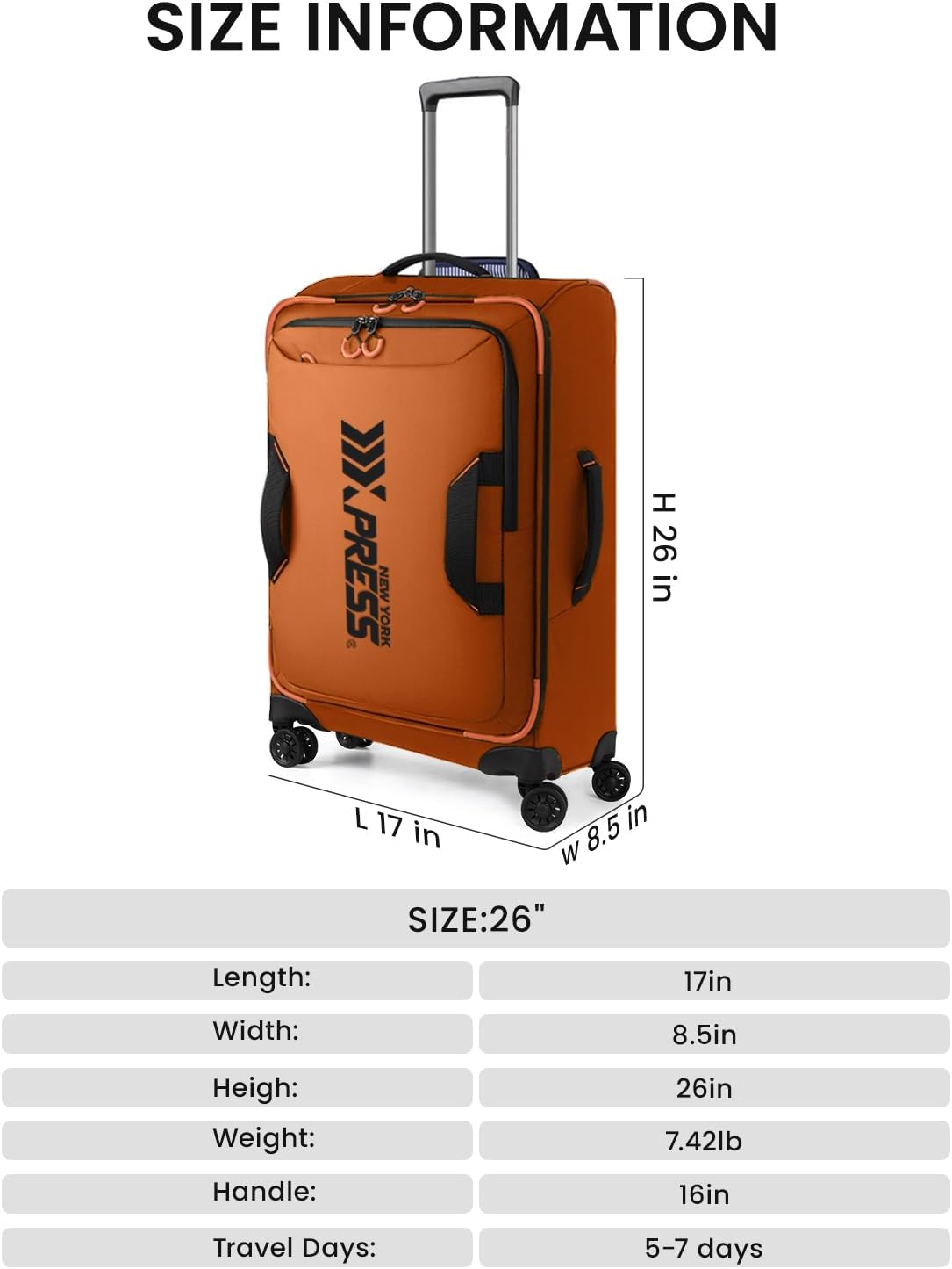 22" Luggage, Softside Suitcase w/Double Spinner Wheels, Waterproof,Lightweight Rolling Suitcases for Men/Women（Green,22in）
