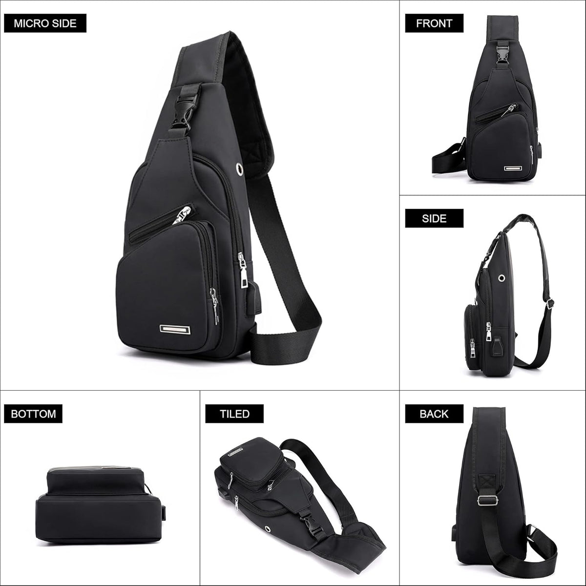 Waterproof Sling Bag Crossbody Backpack for Men Women Sling Backpack Hiking Daypack Multipurpose Cross Body Chest Bag