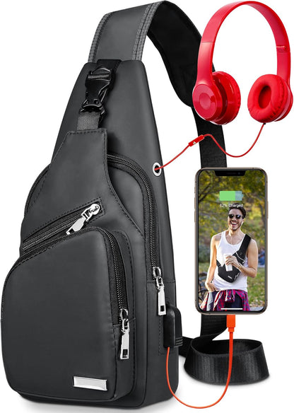 Waterproof Sling Bag Crossbody Backpack for Men Women Sling Backpack Hiking Daypack Multipurpose Cross Body Chest Bag