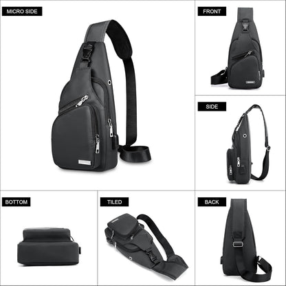 Waterproof Sling Bag Crossbody Backpack for Men Women Sling Backpack Hiking Daypack Multipurpose Cross Body Chest Bag