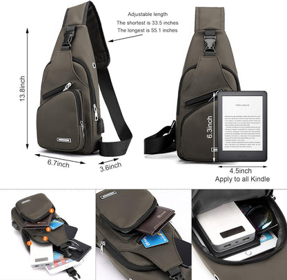 Waterproof Sling Bag Crossbody Backpack for Men Women Sling Backpack Hiking Daypack Multipurpose Cross Body Chest Bag