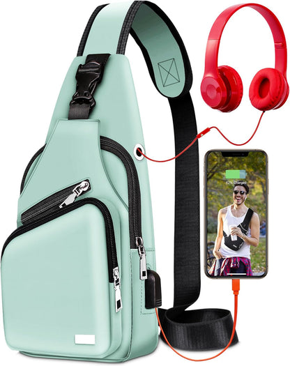 Waterproof Sling Bag Crossbody Backpack for Men Women Sling Backpack Hiking Daypack Multipurpose Cross Body Chest Bag