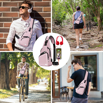 Waterproof Sling Bag Crossbody Backpack for Men Women Sling Backpack Hiking Daypack Multipurpose Cross Body Chest Bag