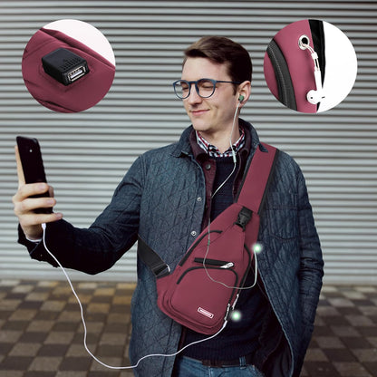 Waterproof Sling Bag Crossbody Backpack for Men Women Sling Backpack Hiking Daypack Multipurpose Cross Body Chest Bag