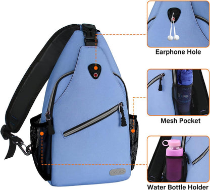Small Sling Bag for Men, Crossbody Shoulder Chest Daypack Bag | Sling Backpack for Casual Travel Hiking