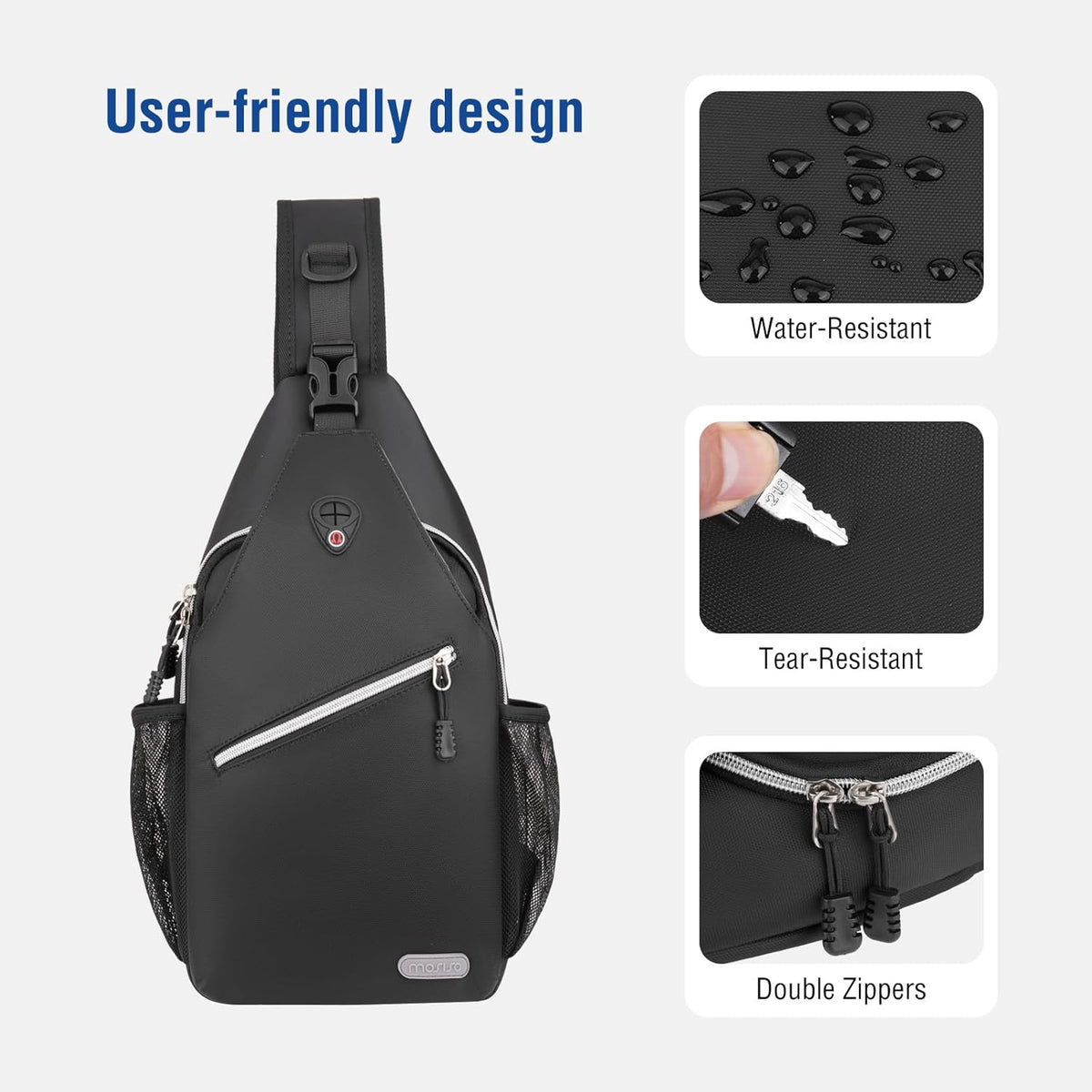 Small Sling Bag for Men, Crossbody Shoulder Chest Daypack Bag | Sling Backpack for Casual Travel Hiking