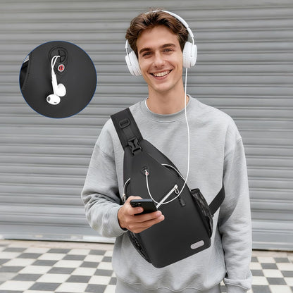 Small Sling Bag for Men, Crossbody Shoulder Chest Daypack Bag | Sling Backpack for Casual Travel Hiking