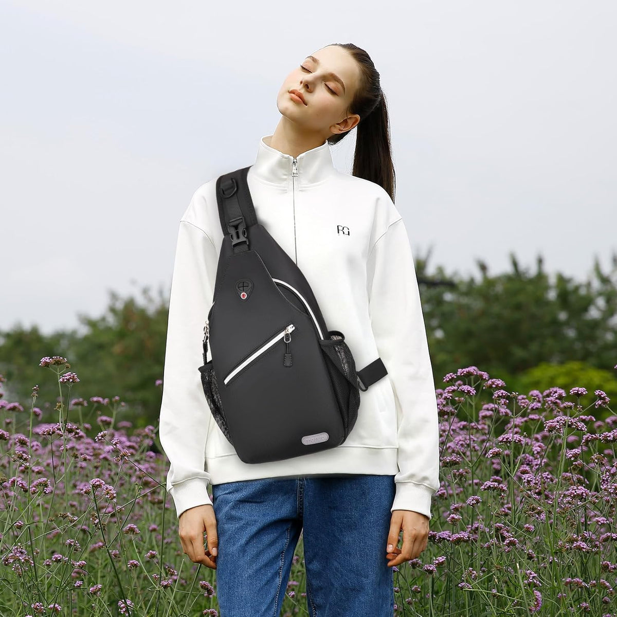 Small Sling Bag for Men, Crossbody Shoulder Chest Daypack Bag | Sling Backpack for Casual Travel Hiking