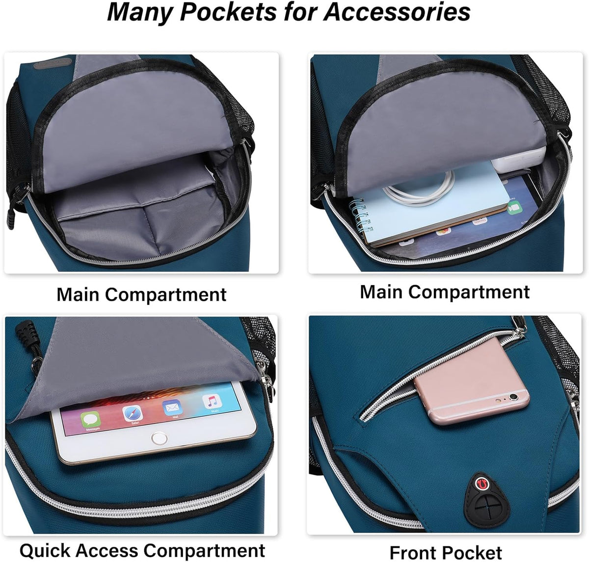 Small Sling Bag for Men, Crossbody Shoulder Chest Daypack Bag | Sling Backpack for Casual Travel Hiking
