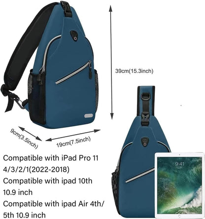 Small Sling Bag for Men, Crossbody Shoulder Chest Daypack Bag | Sling Backpack for Casual Travel Hiking