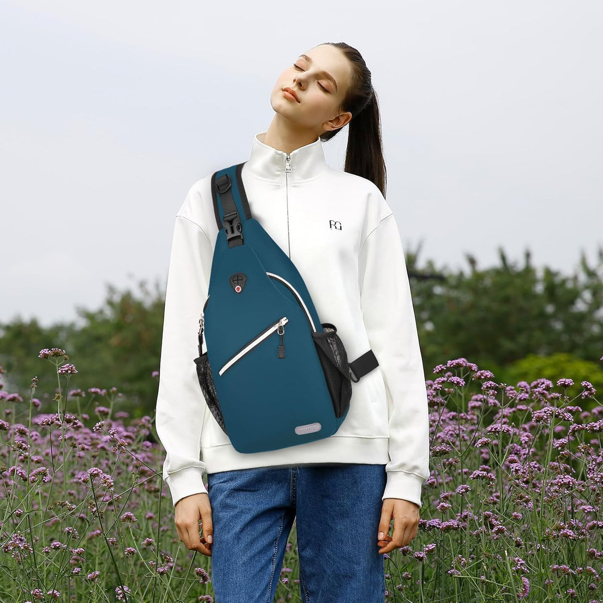 Small Sling Bag for Men, Crossbody Shoulder Chest Daypack Bag | Sling Backpack for Casual Travel Hiking