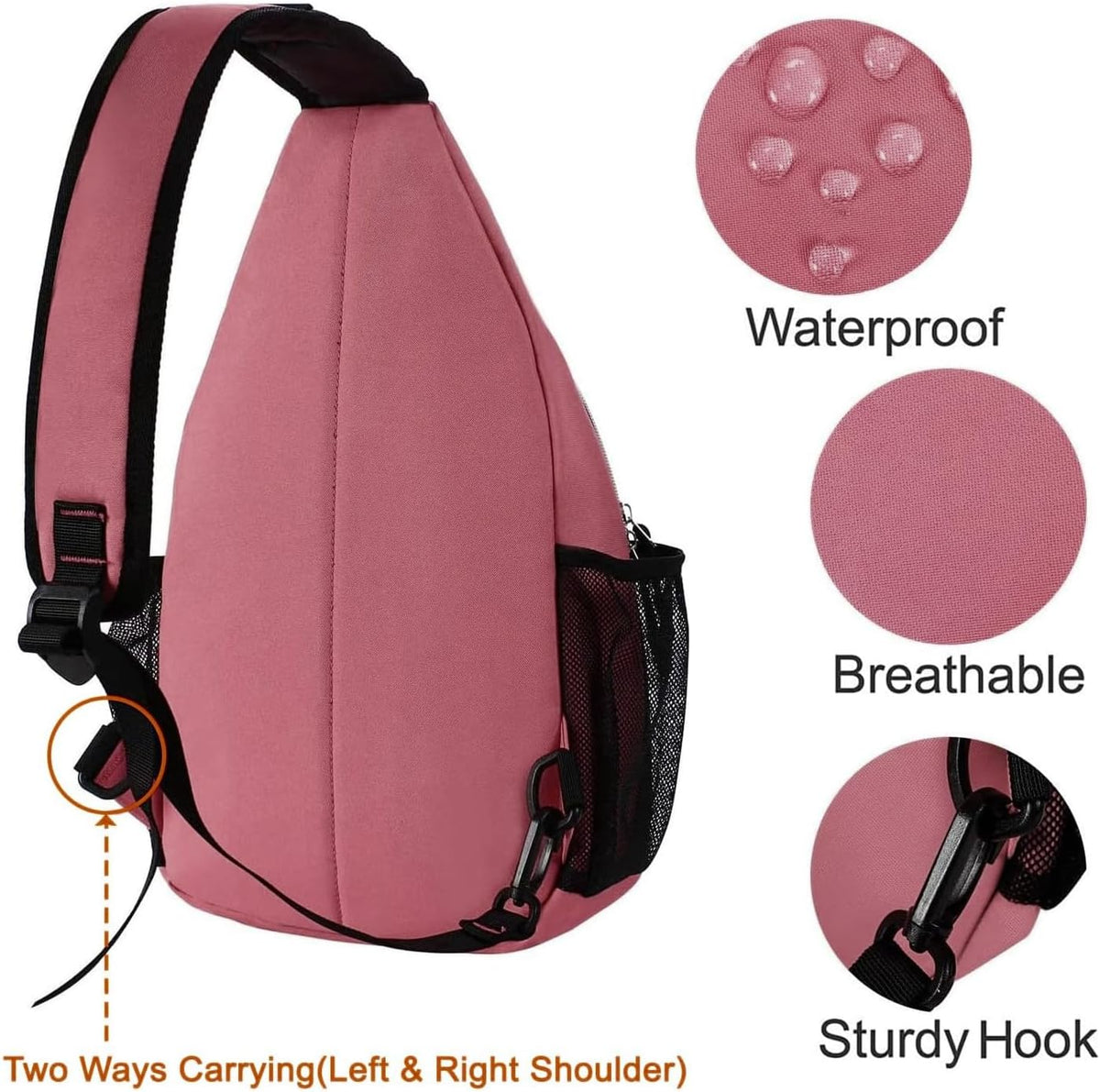 Small Sling Bag for Men, Crossbody Shoulder Chest Daypack Bag | Sling Backpack for Casual Travel Hiking