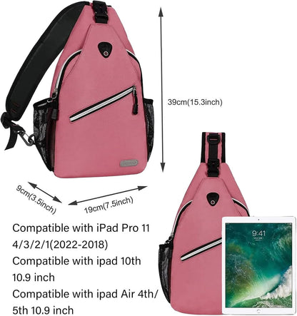 Small Sling Bag for Men, Crossbody Shoulder Chest Daypack Bag | Sling Backpack for Casual Travel Hiking