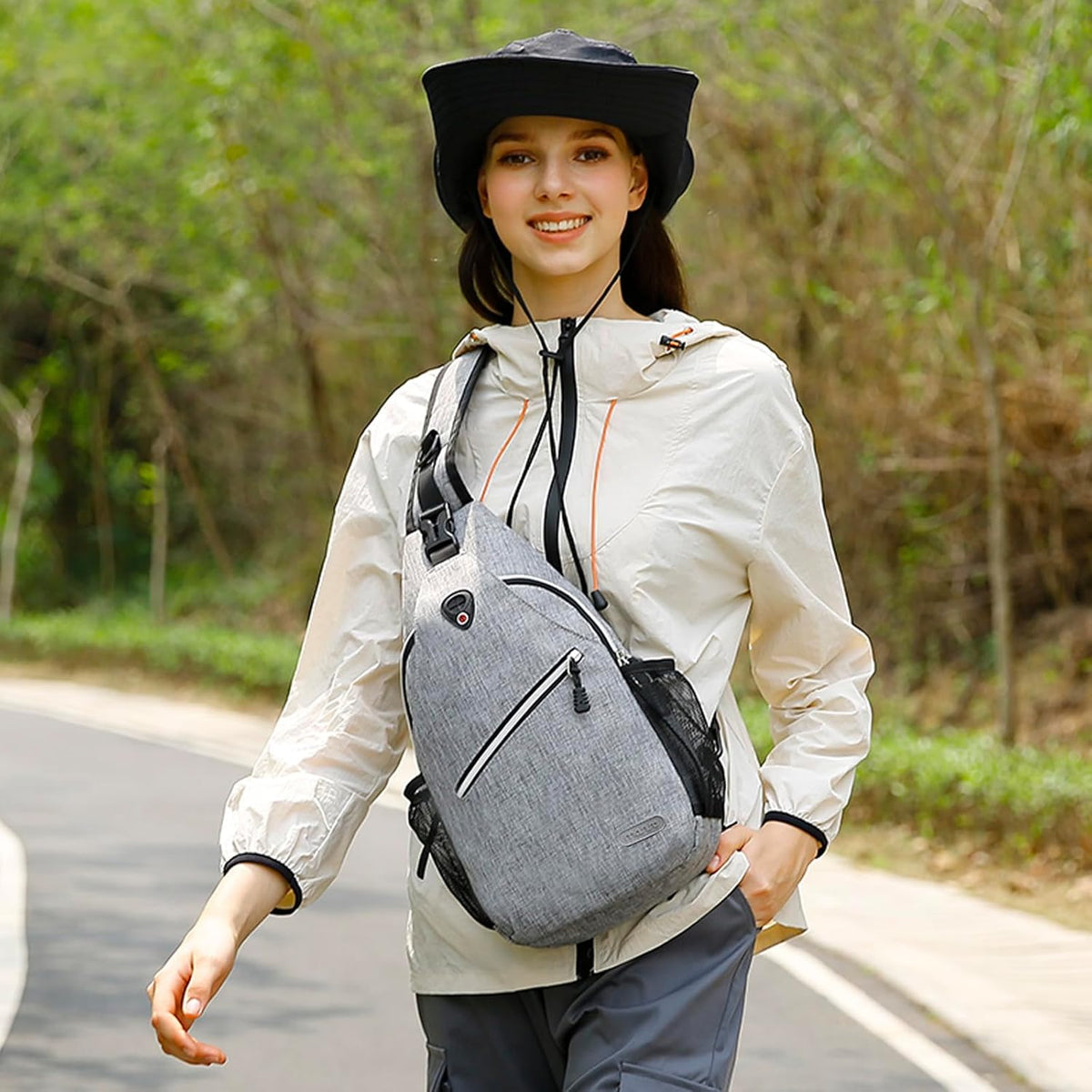 Small Sling Bag for Men, Crossbody Shoulder Chest Daypack Bag | Sling Backpack for Casual Travel Hiking
