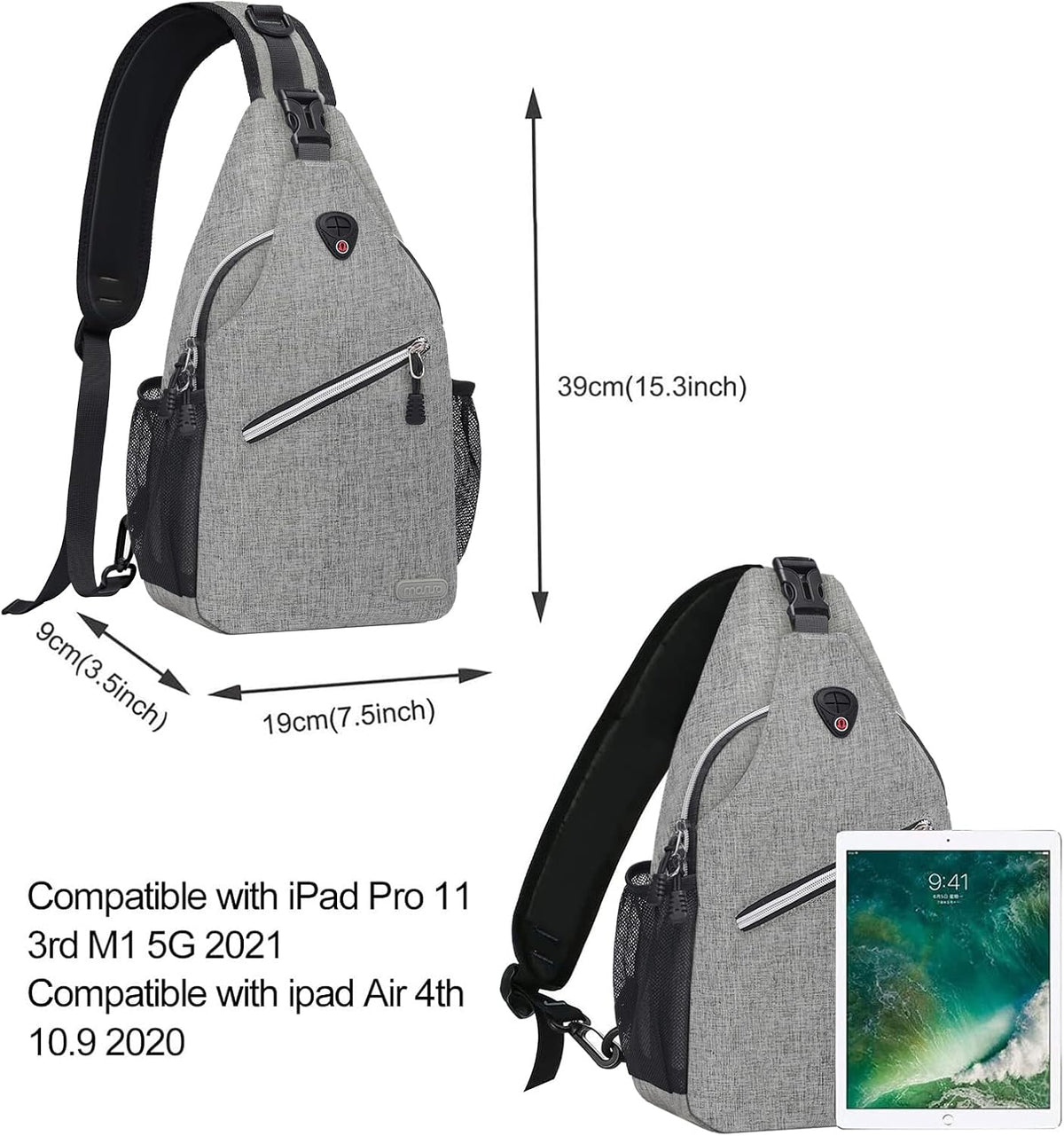 Small Sling Bag for Men, Crossbody Shoulder Chest Daypack Bag | Sling Backpack for Casual Travel Hiking