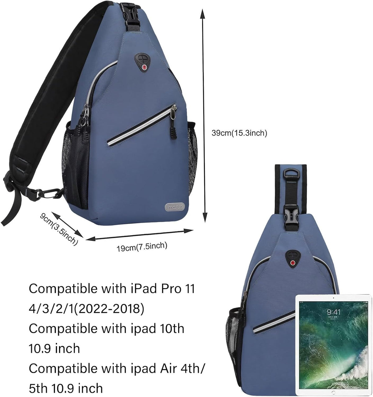 Small Sling Bag for Men, Crossbody Shoulder Chest Daypack Bag | Sling Backpack for Casual Travel Hiking