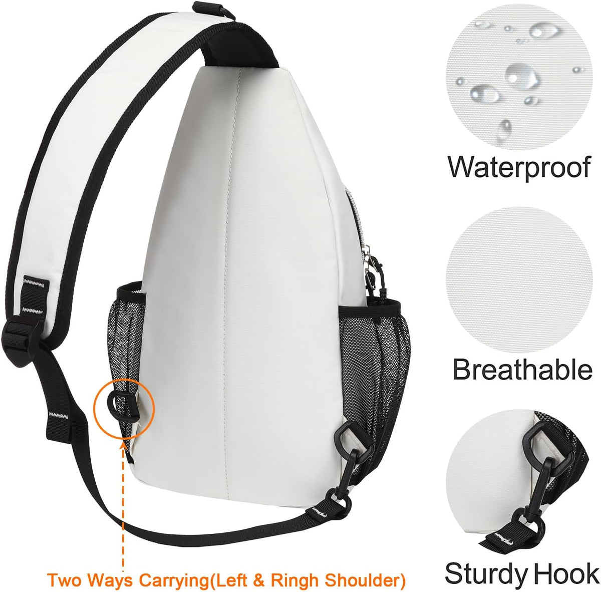 Small Sling Bag for Men, Crossbody Shoulder Chest Daypack Bag | Sling Backpack for Casual Travel Hiking