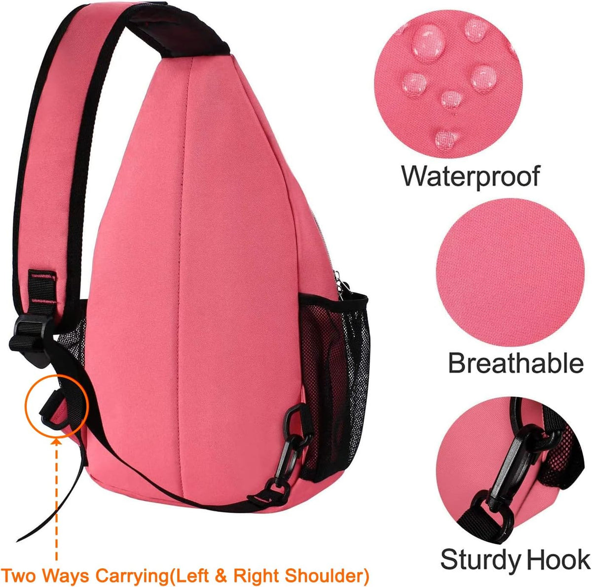 Small Sling Bag for Men, Crossbody Shoulder Chest Daypack Bag | Sling Backpack for Casual Travel Hiking