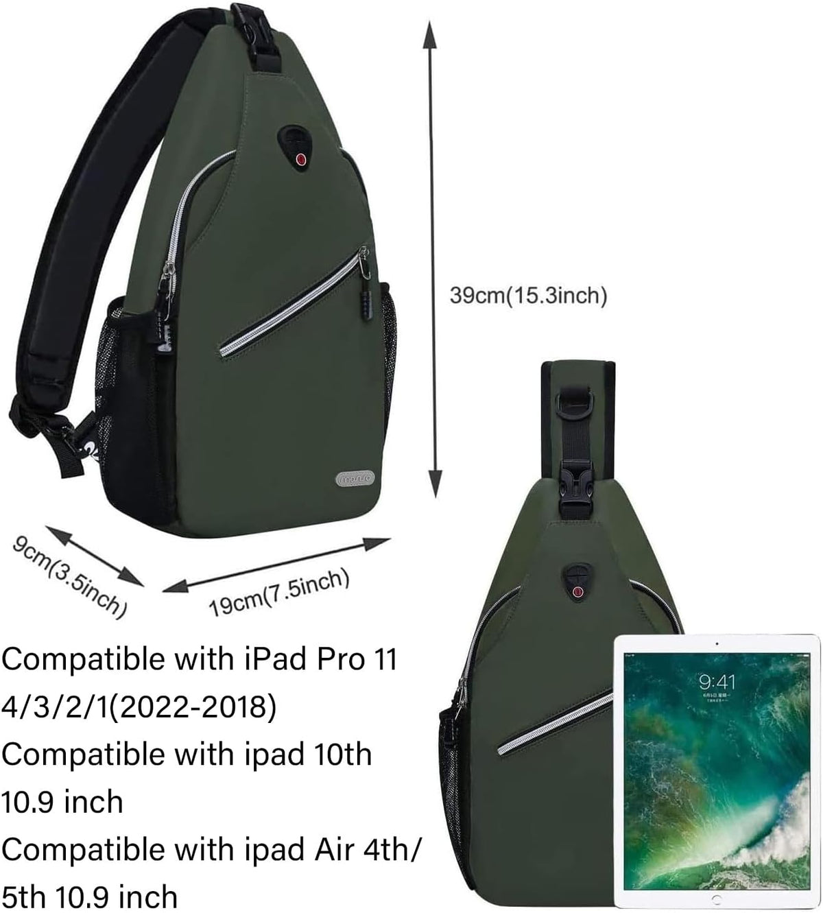 Small Sling Bag for Men, Crossbody Shoulder Chest Daypack Bag | Sling Backpack for Casual Travel Hiking