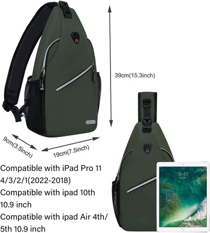 Small Sling Bag for Men, Crossbody Shoulder Chest Daypack Bag | Sling Backpack for Casual Travel Hiking