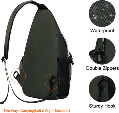 Small Sling Bag for Men, Crossbody Shoulder Chest Daypack Bag | Sling Backpack for Casual Travel Hiking