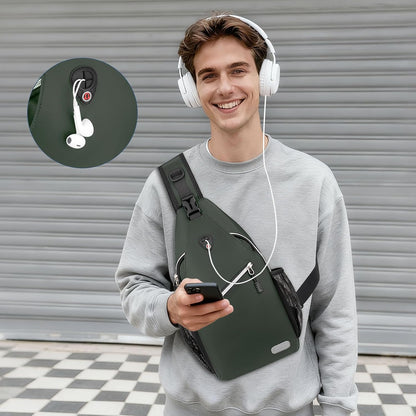 Small Sling Bag for Men, Crossbody Shoulder Chest Daypack Bag | Sling Backpack for Casual Travel Hiking