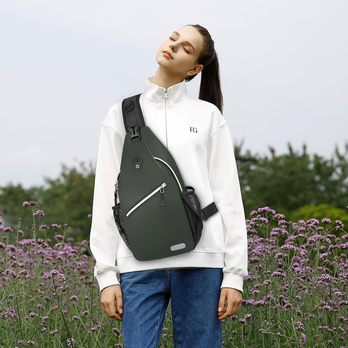 Small Sling Bag for Men, Crossbody Shoulder Chest Daypack Bag | Sling Backpack for Casual Travel Hiking