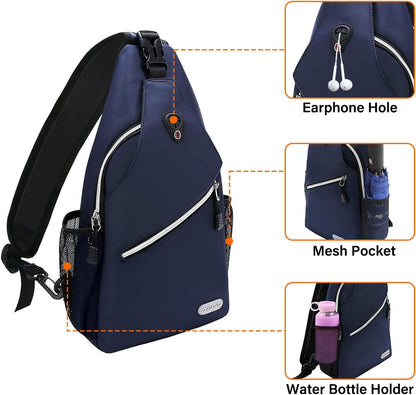 Small Sling Bag for Men, Crossbody Shoulder Chest Daypack Bag | Sling Backpack for Casual Travel Hiking