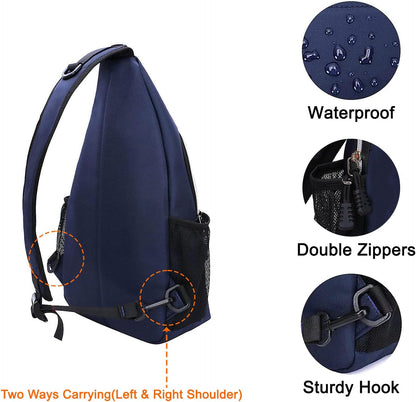 Small Sling Bag for Men, Crossbody Shoulder Chest Daypack Bag | Sling Backpack for Casual Travel Hiking