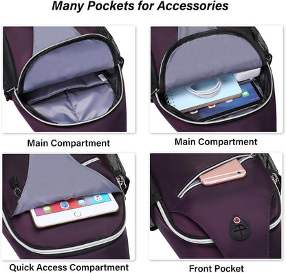 Small Sling Bag for Men, Crossbody Shoulder Chest Daypack Bag | Sling Backpack for Casual Travel Hiking