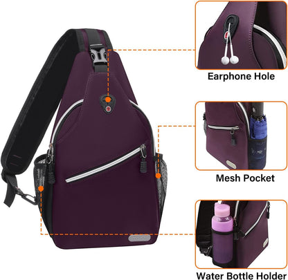 Small Sling Bag for Men, Crossbody Shoulder Chest Daypack Bag | Sling Backpack for Casual Travel Hiking